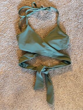 Aerie Scoop Halter Wrap Bikini Top Women’s - Sage Green, XXS